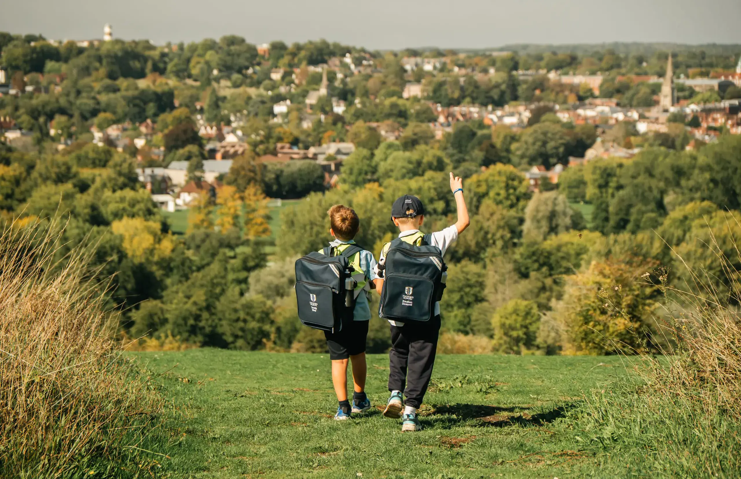 Boys outdoor walking
