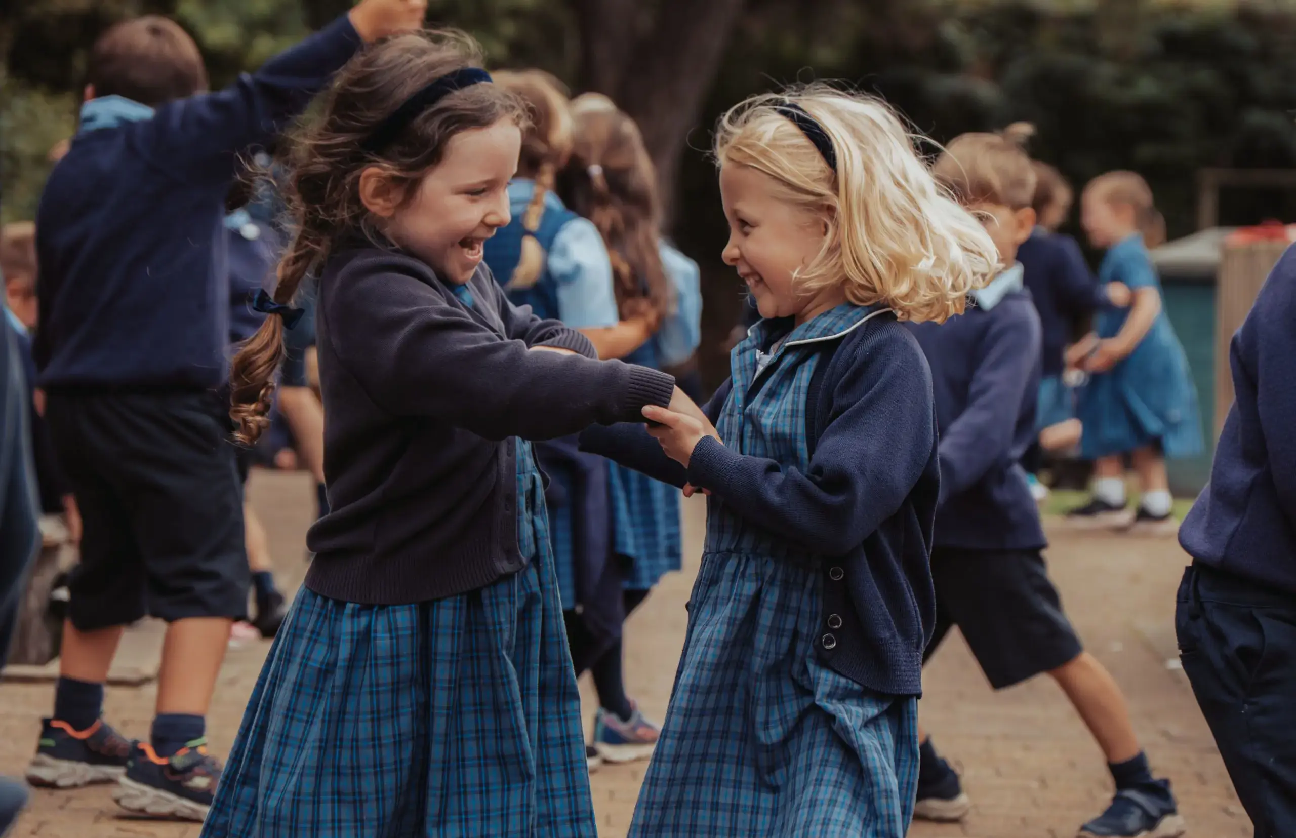 Two girls playing