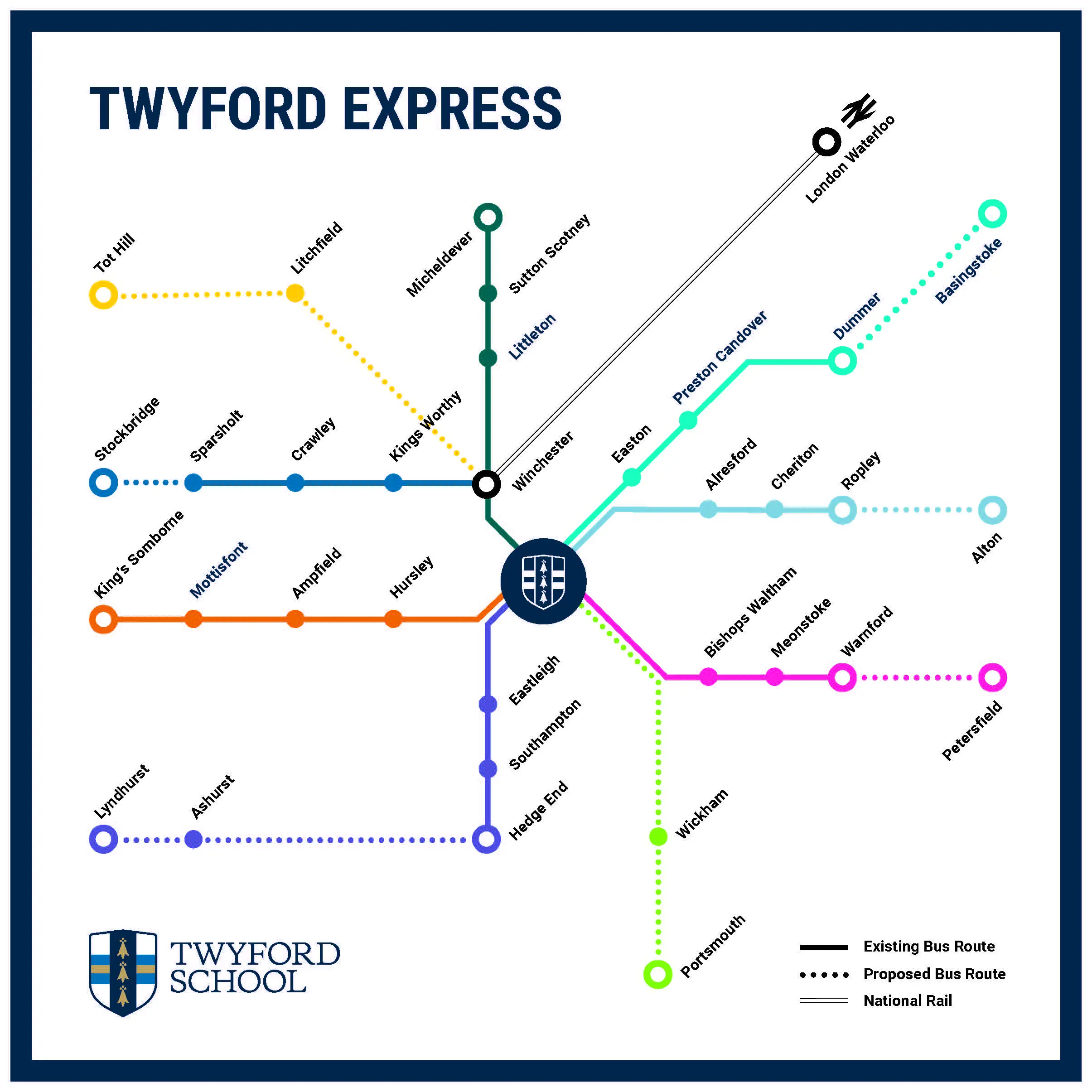 Twyford Express route map