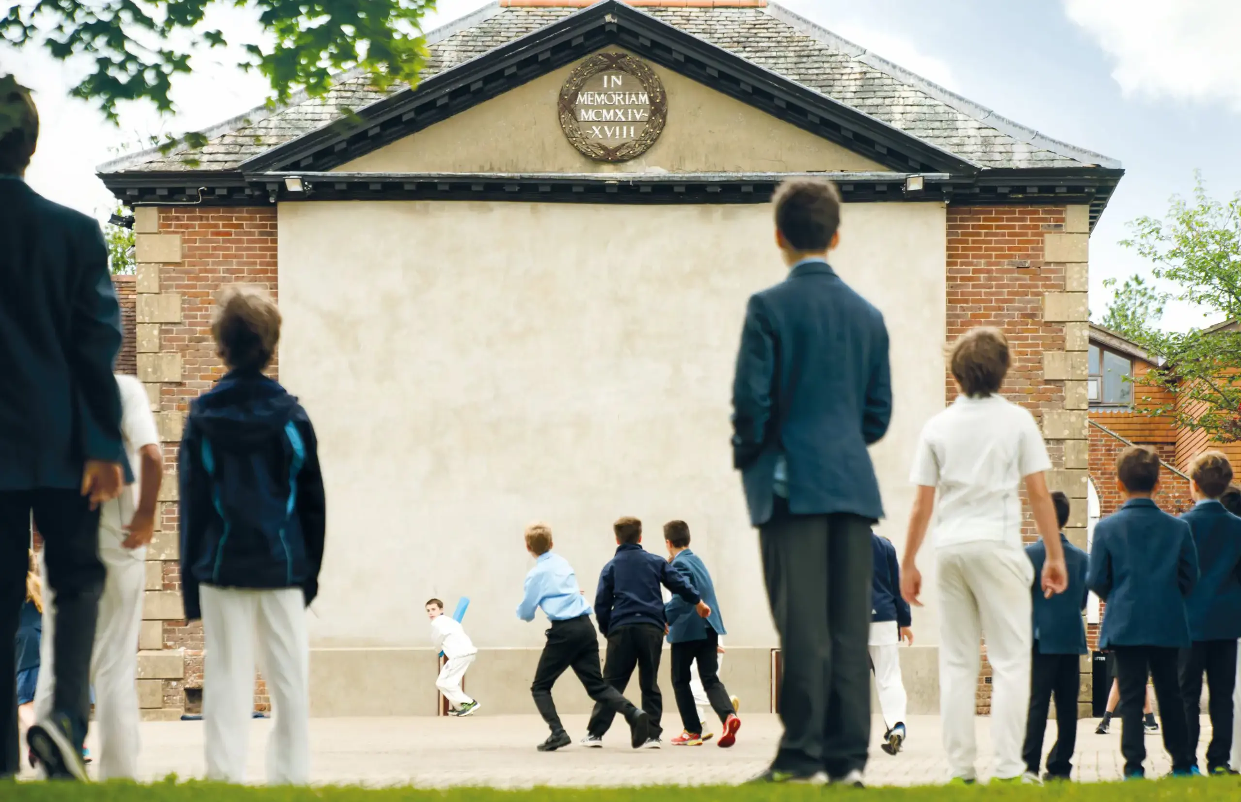 Children playing cricket