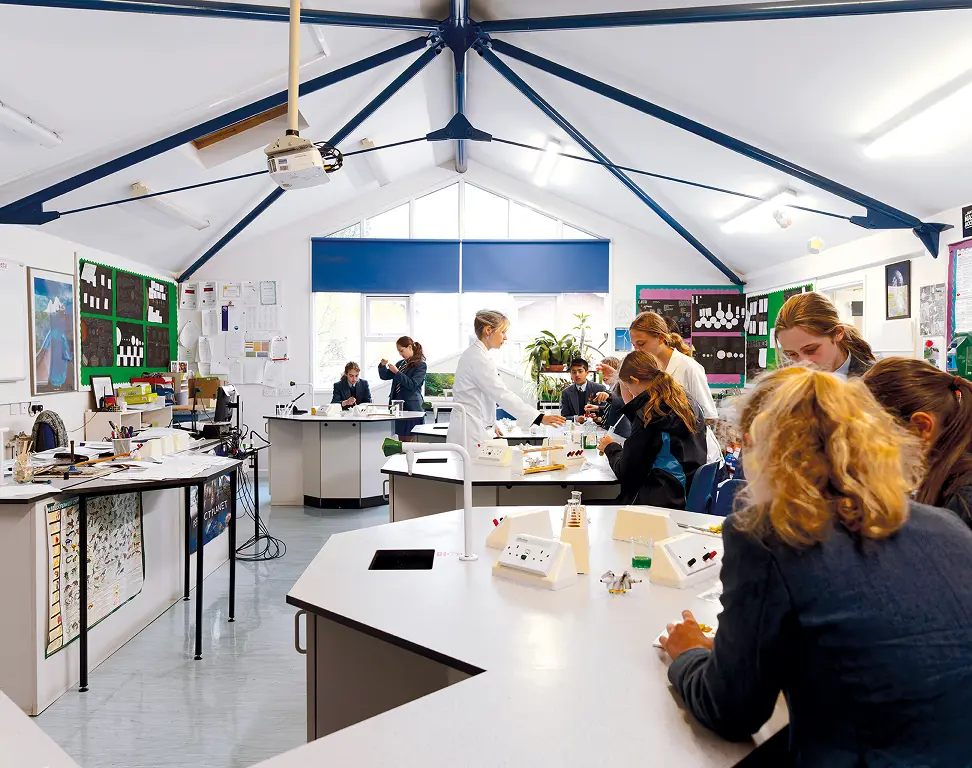 Older children in science lab